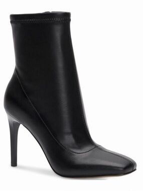 INC International Concepts Black Mid-Calf Square-Toe Zip-Up Boots